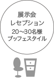 展示会　レセプション 20～80名様 ブッフェスタイル